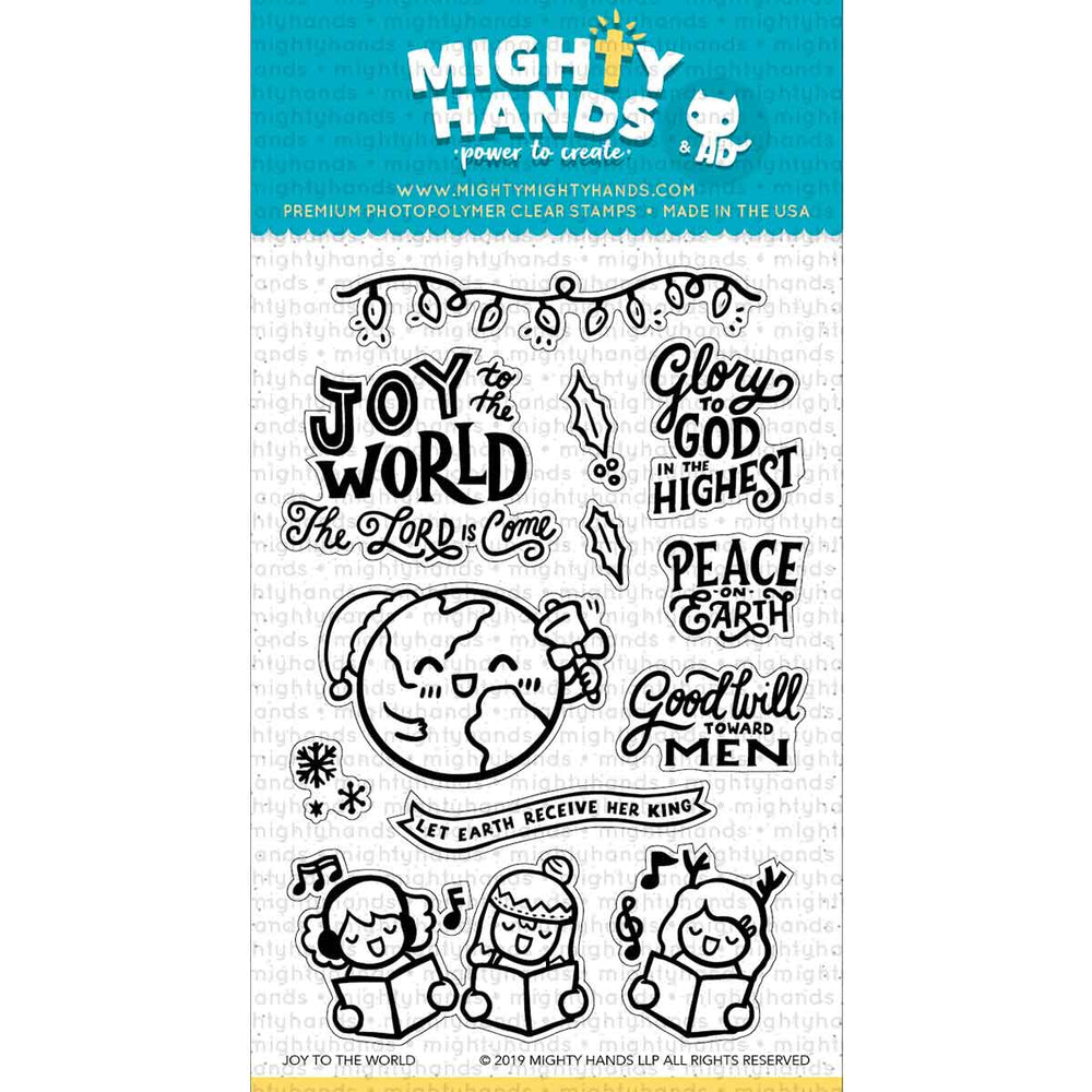 mighty hands photopolymer clear stamps joy to the world christian