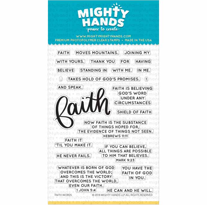 faith word scripture christian photopolymer clear stamp mighty hands card scrapbook bible journaling