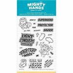 jesus is my superhero christian photopolymer clear stamp mighty hands card scrapbook bible journaling